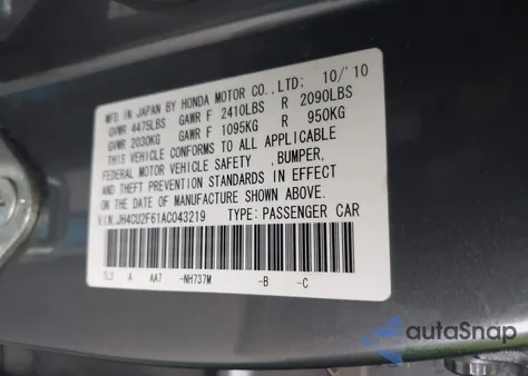 2010 Acura Tsx 2.4 from USA, damaged, VIN JH4CU2F61AC043219